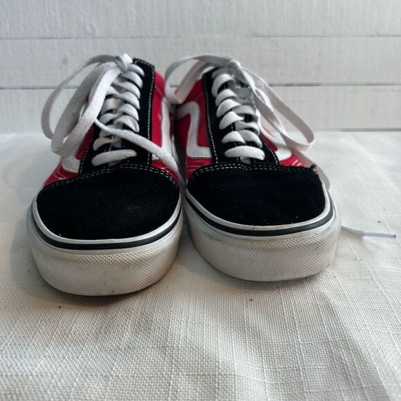 Vans Off The Wall Sole Print Red Black Unisex W8 M 6 Old Skool Sneaker Shoe - Picture 8 of 9